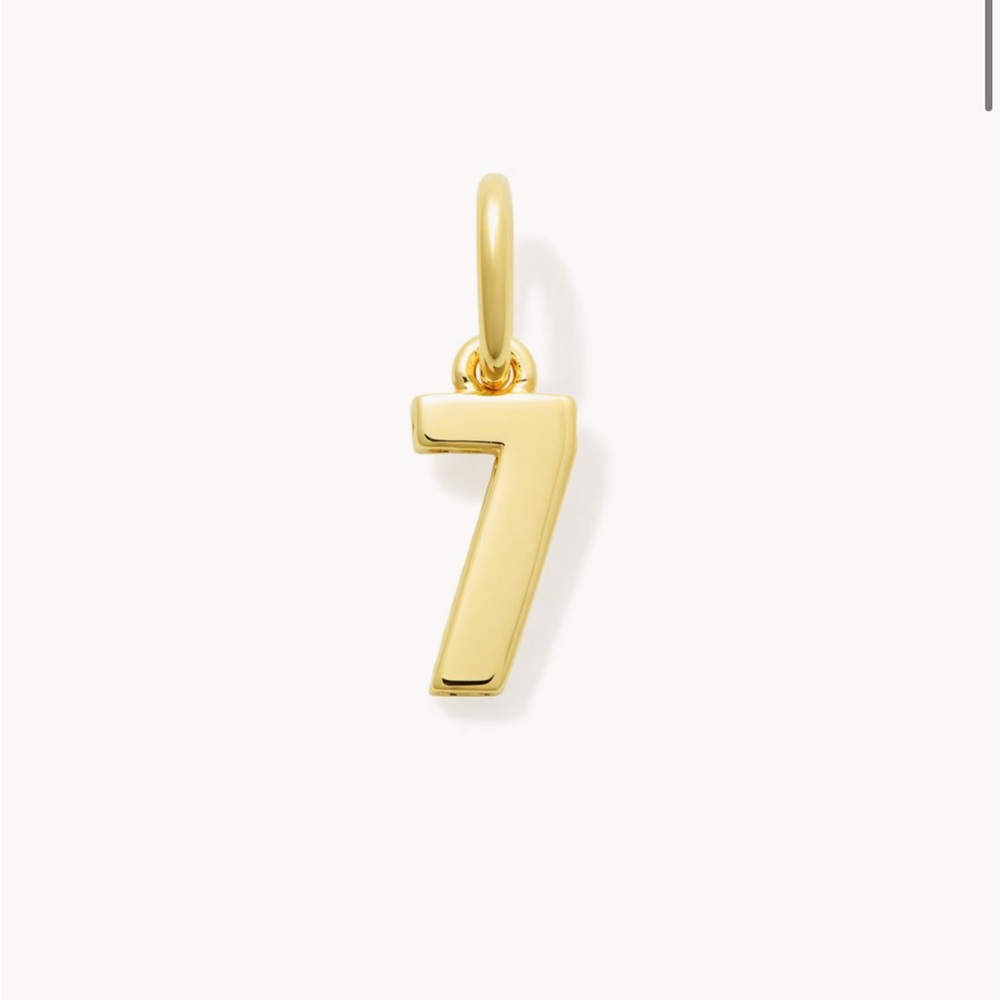 Kendra Scott Metal Number 7 Charm in 18k Gold Vermeil Sterling Demi Fine NWOT